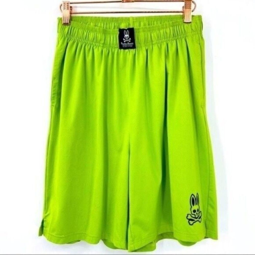Psycho bunny mens Lime green long Athletic shorts small BoxR
